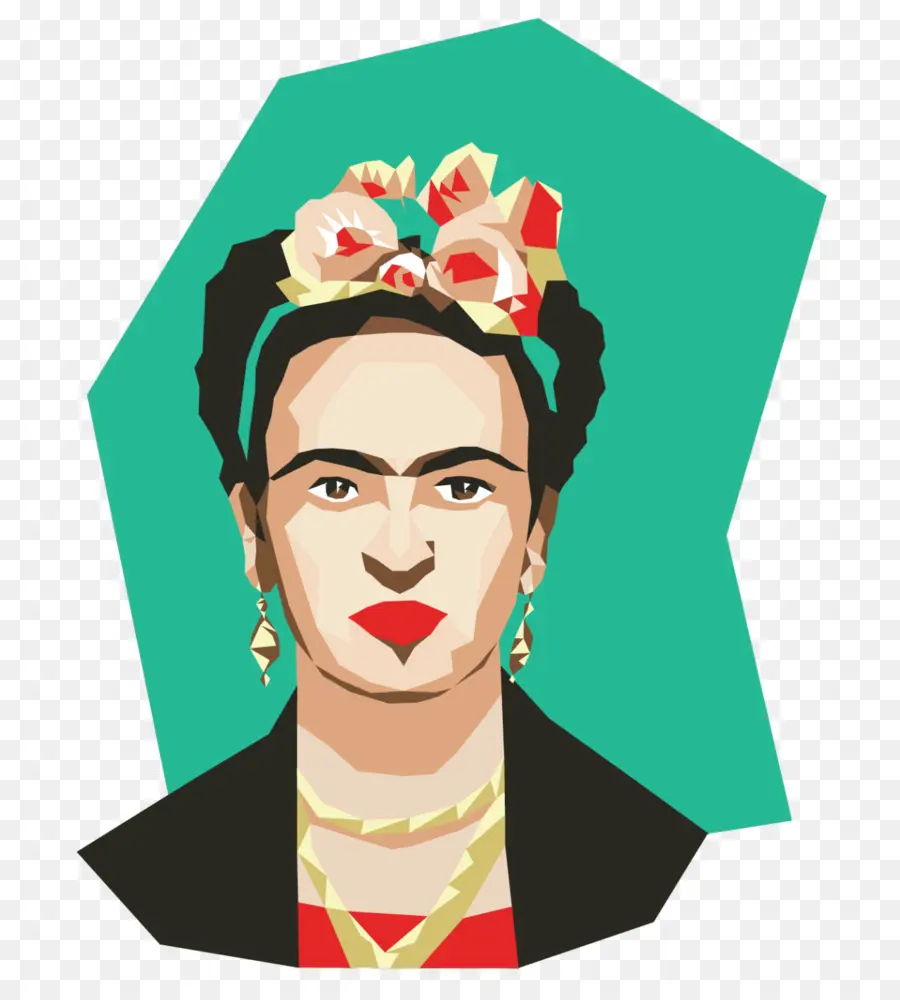 Seni Geometris Frida Kahlo，Potret PNG