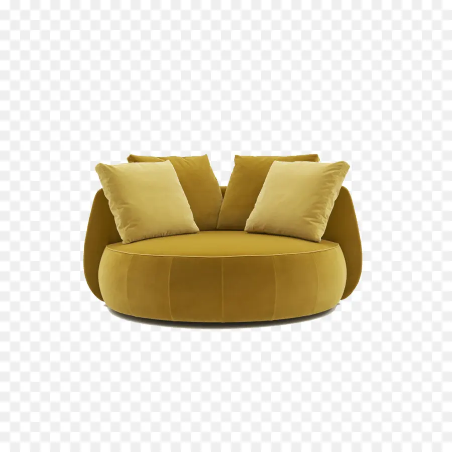 Sofa Bulat，Kuning PNG