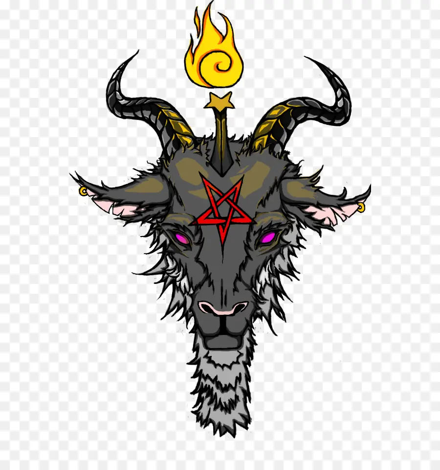 Kepala Kambing Dengan Pentagram，Gaib PNG