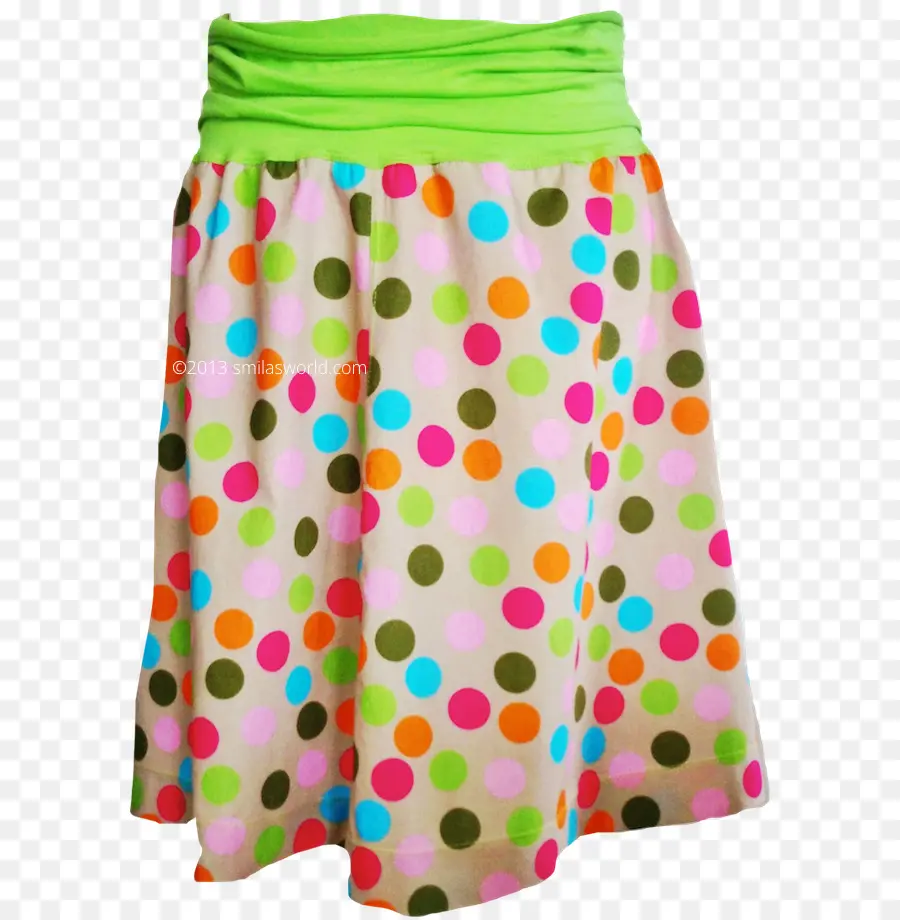 Rok Polkadot，Berwarna Warni PNG