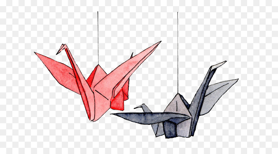 Burung Bangau Origami，Kertas PNG