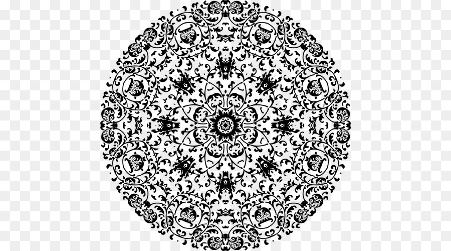 Mandala Hitam，Desain PNG