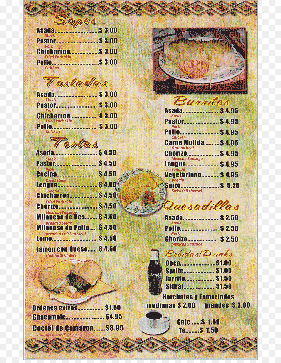 Menu Meksiko，Makanan PNG