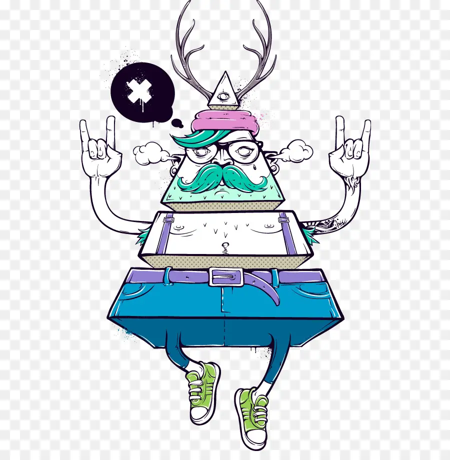 Karakter Kartun，Hipster PNG