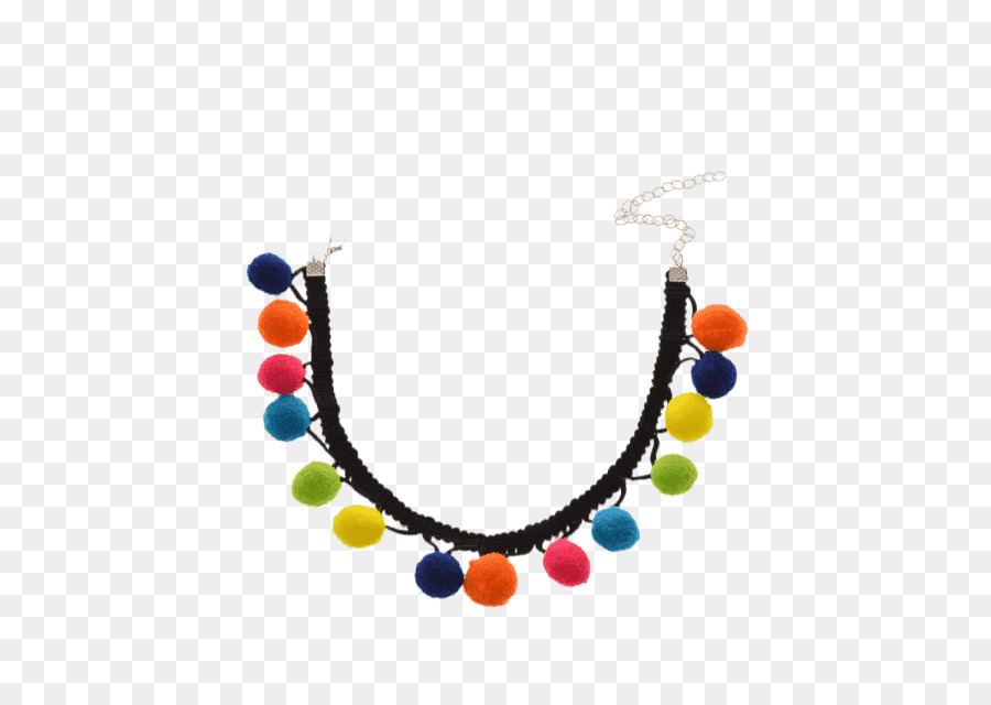 Kalung Pom Pom Warna Warni，Perhiasan PNG