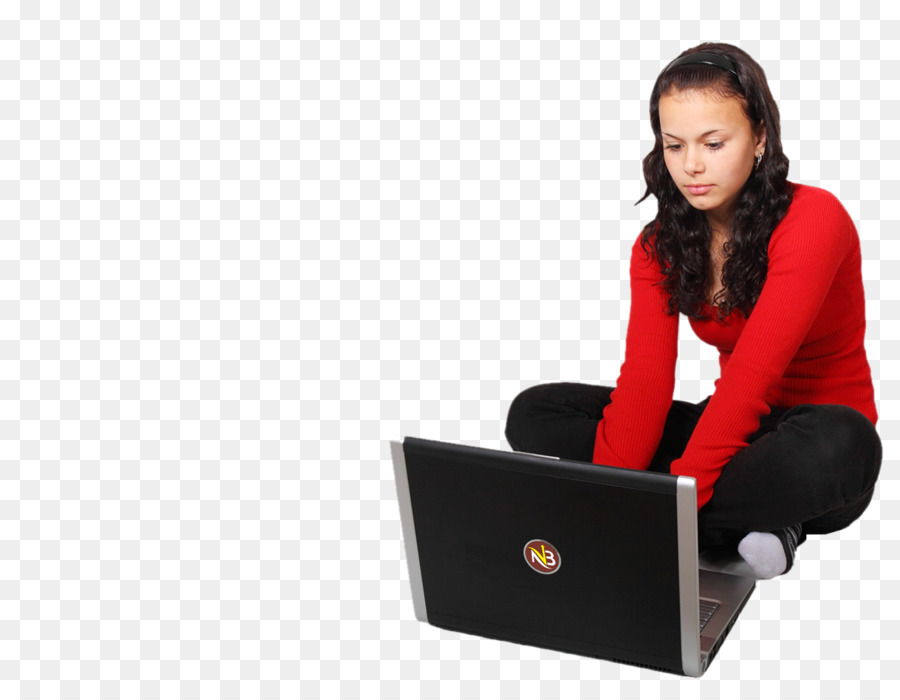 Wanita Dengan Laptop，Sweter Merah PNG