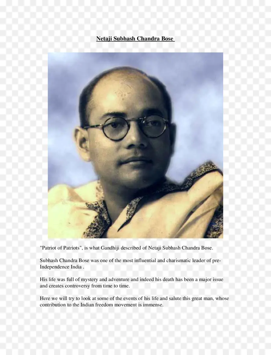 Subhas Chandra Bose，Gerakan Kemerdekaan India PNG