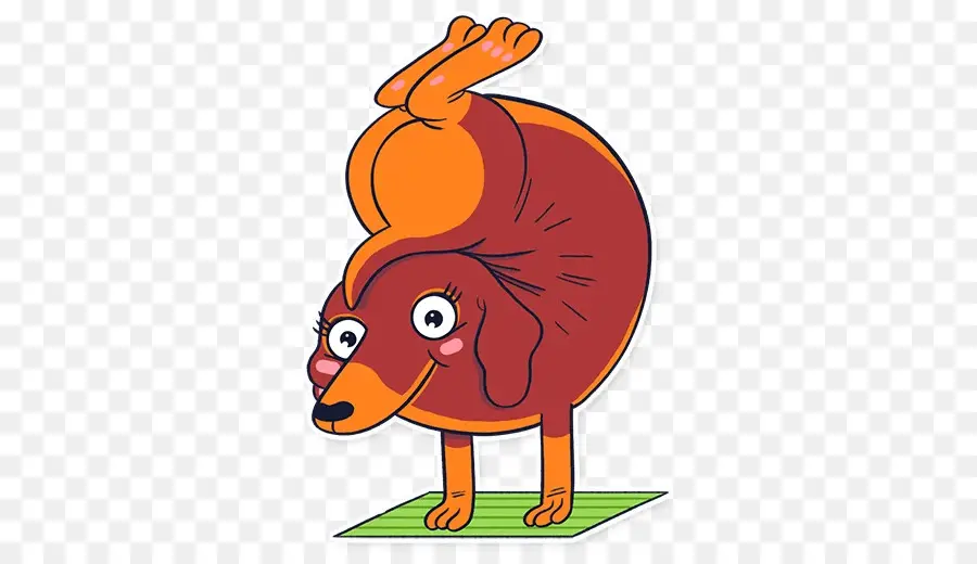 Kartun Dachshund，Yoga PNG