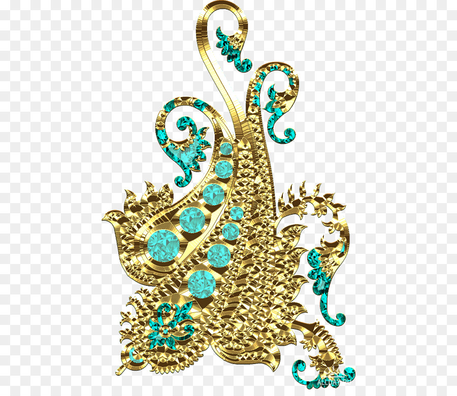 Ornamen Emas，Permata PNG