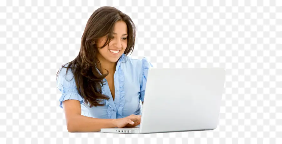 Wanita Dengan Laptop，Komputer PNG