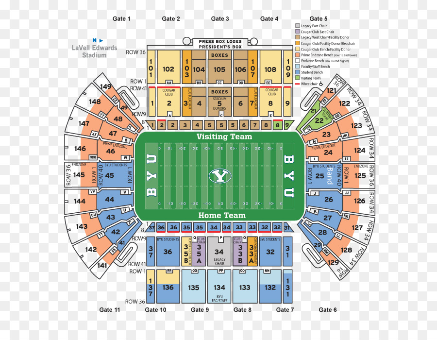 Stadion Lavell Edwards，Byu Cougars Sepak Bola PNG