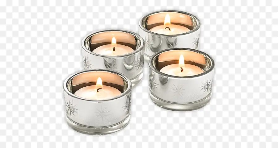 Empat Lilin Tealight，Api PNG