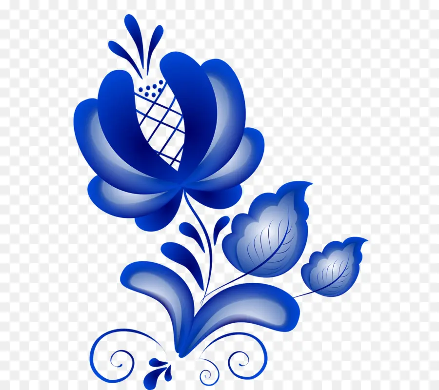 Desain Bunga Biru，Bunga PNG