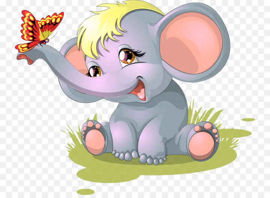 Gajah Lucu，Kartun PNG