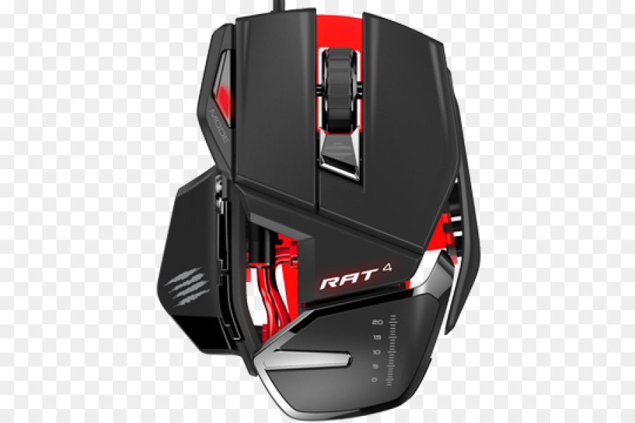 Mouse Komputer，Mad Catz Rat 4 Optical Gaming Mouse Untuk Pc Mcb4373100a3041 PNG