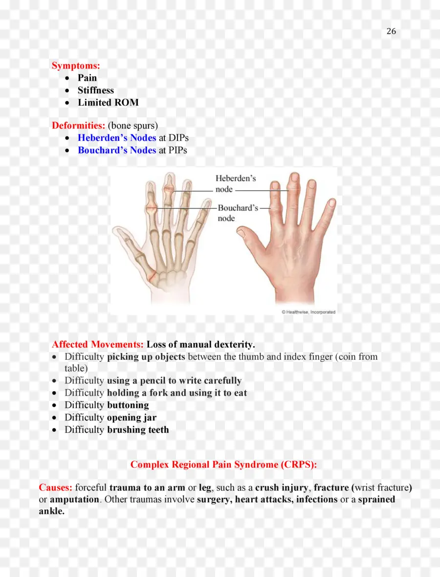 Diagram Tangan，Gejala PNG