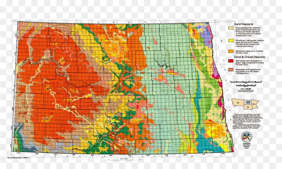 Peta Geologi，Dakota Utara PNG