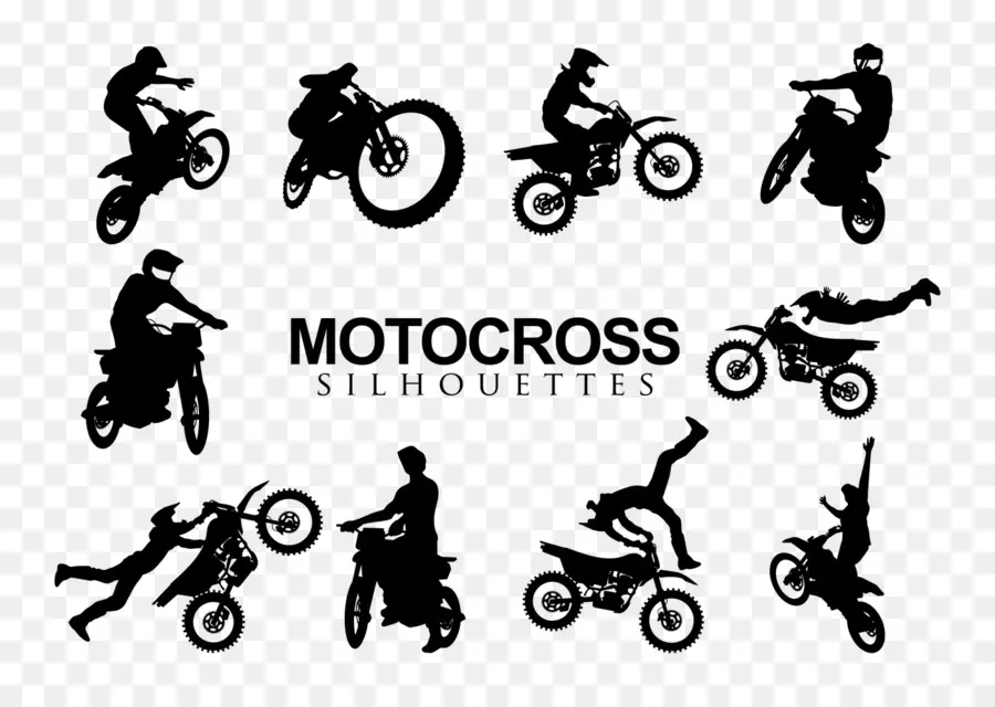 Siluet Motocross，Sepeda PNG