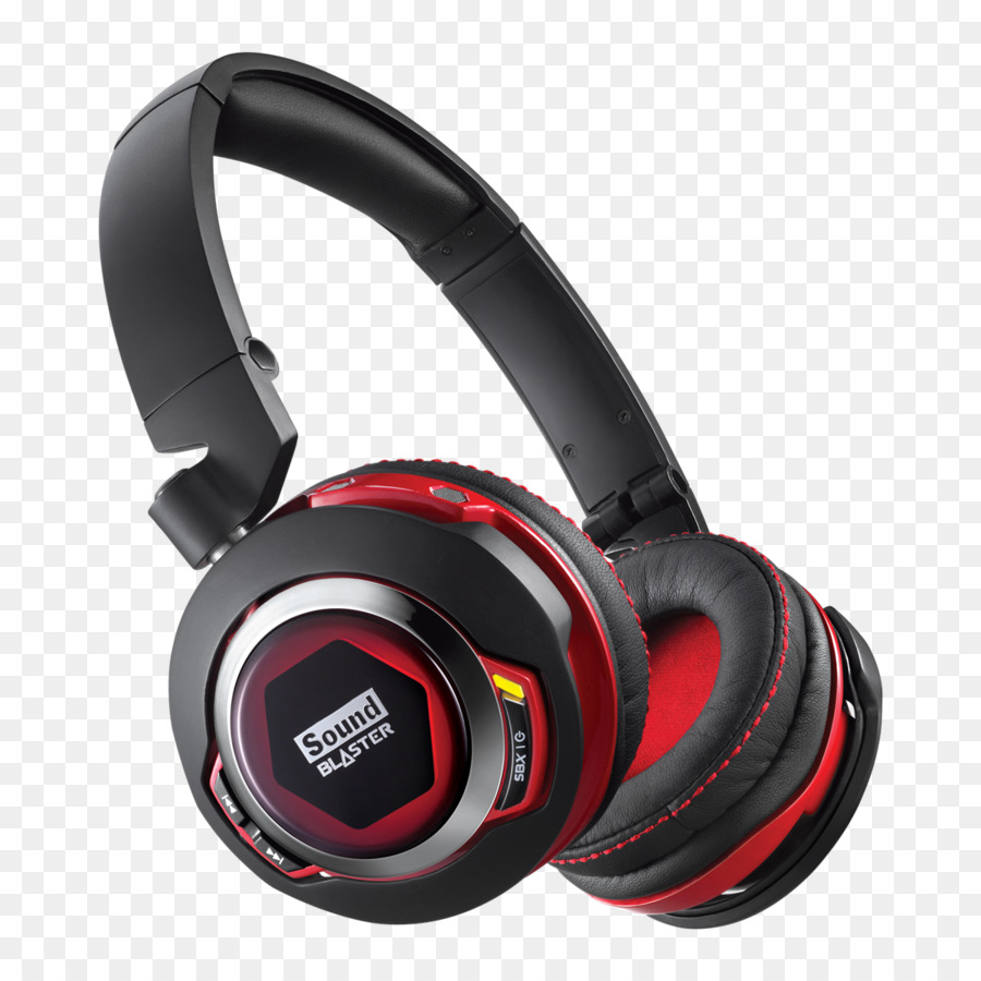 Headphone，Creative Sound Blaster Evo Zx Headset Ukuran Penuh Hitam Merah PNG
