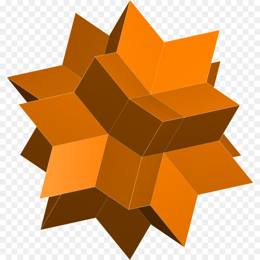 Bentuk Geometris Oranye，3d PNG