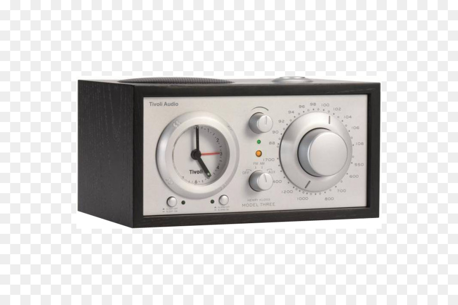 Radio，Tivoli Audio Model Three Bt Alarm Clock Radio Hitam Silver PNG