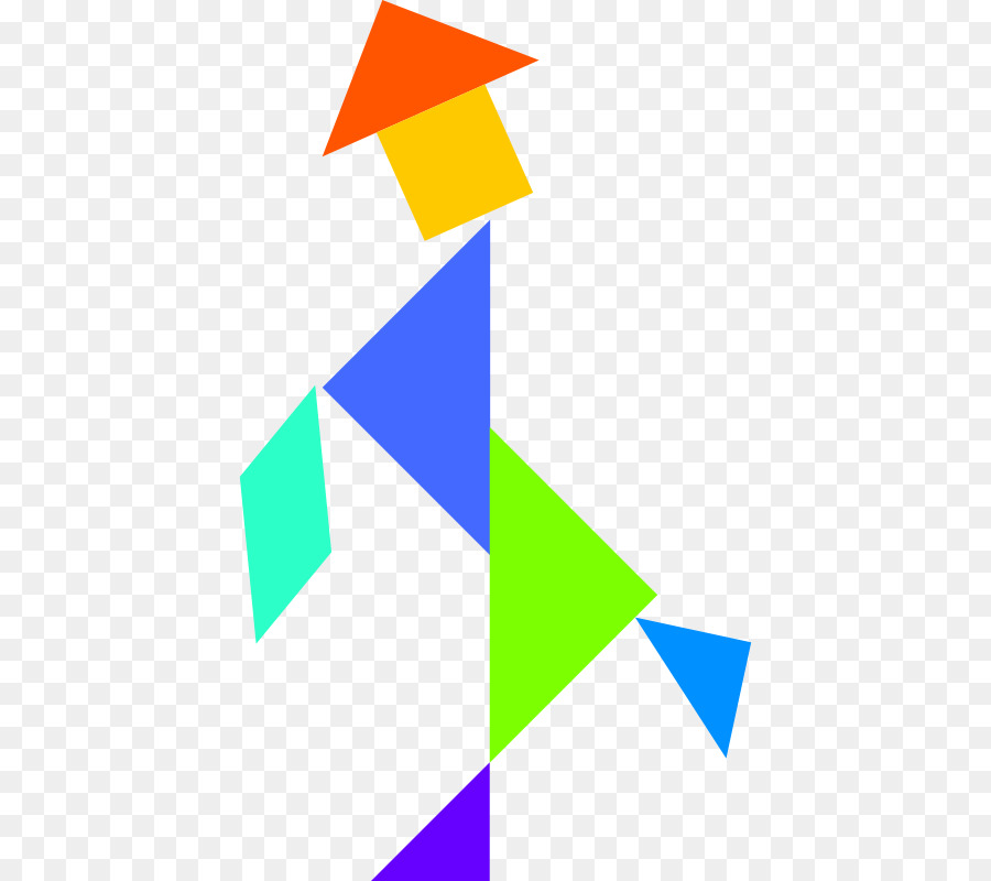 Tangram Berwarna Warni，Bentuk PNG