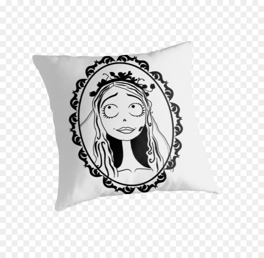 Bantal Putih，Desain Hitam PNG