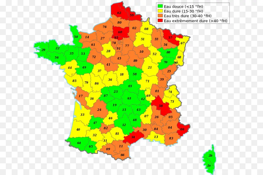 Peta Kesadahan Air，Perancis PNG
