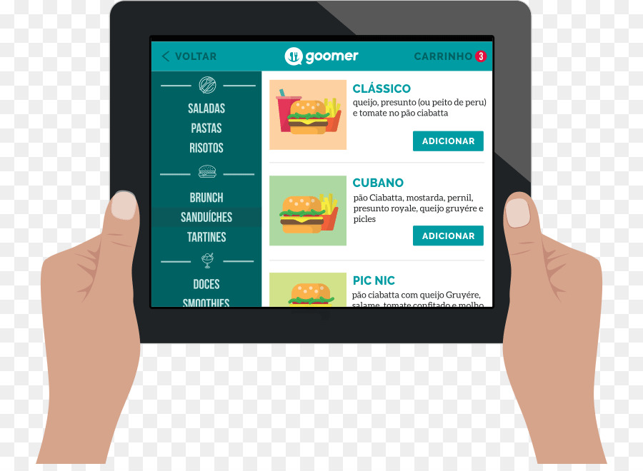 Menu Tablet，Tangan PNG