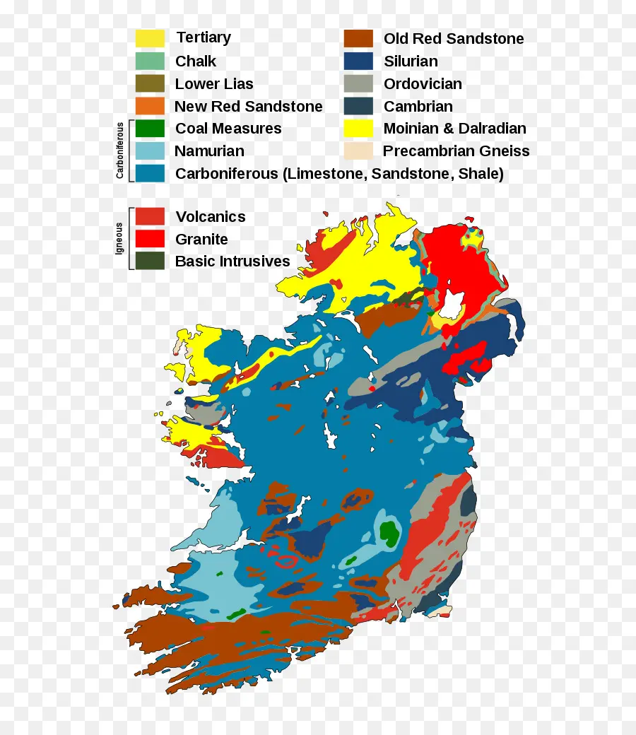 Peta Geologi Irlandia，Geologi PNG