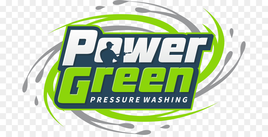 Logo Pencucian Tekanan Power Green，Teks PNG