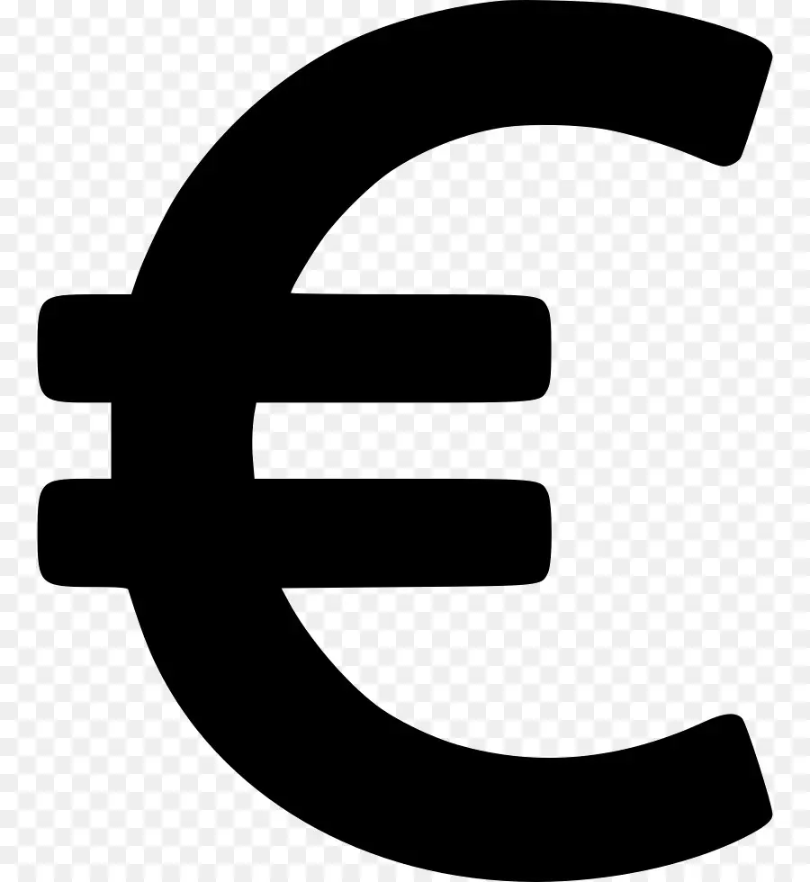 Simbol Euro，Hitam PNG