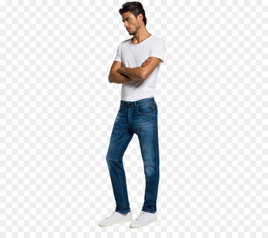 Pria Dengan Pakaian Santai，Jeans PNG