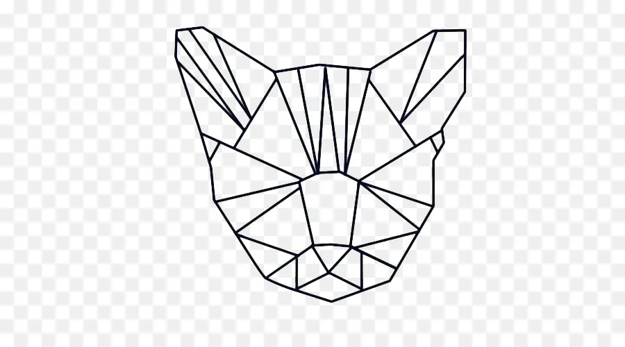 Kucing Geometris，Seni Garis PNG