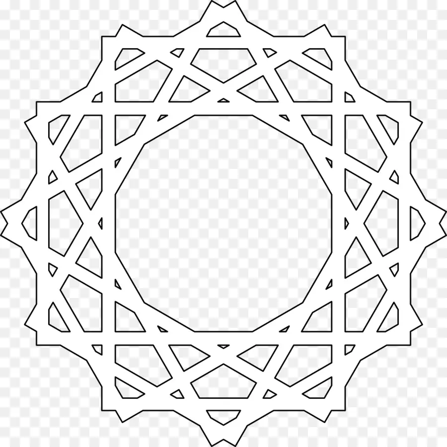 Pola Geometris Islam，Mewarnai Gambar PNG