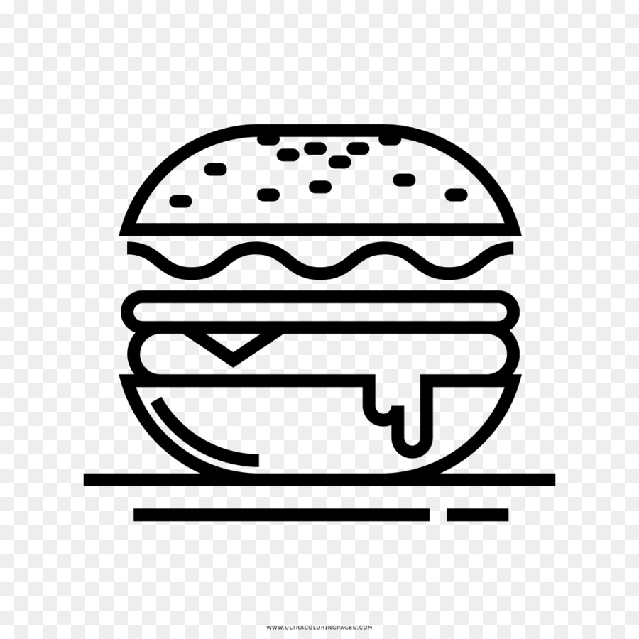 Ilustrasi Kartun Hitam Putih Burger