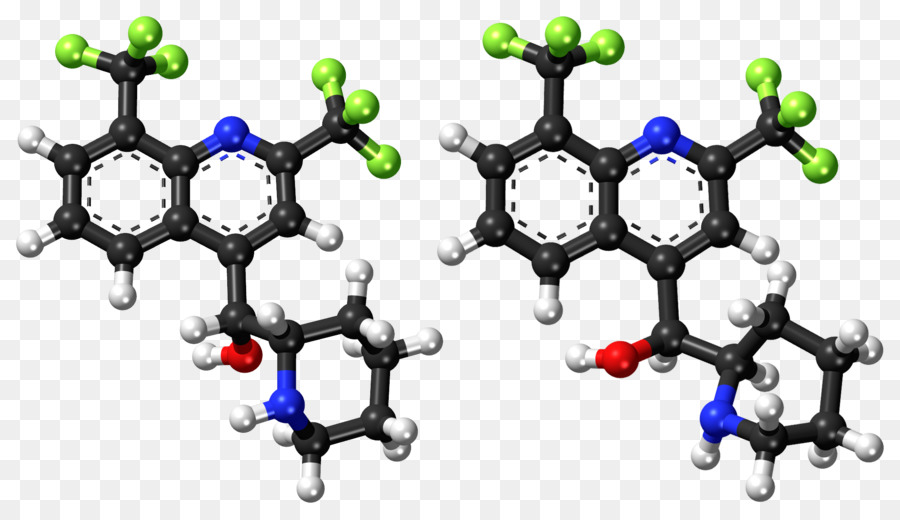 Mefloquine，Ballandstick Model PNG