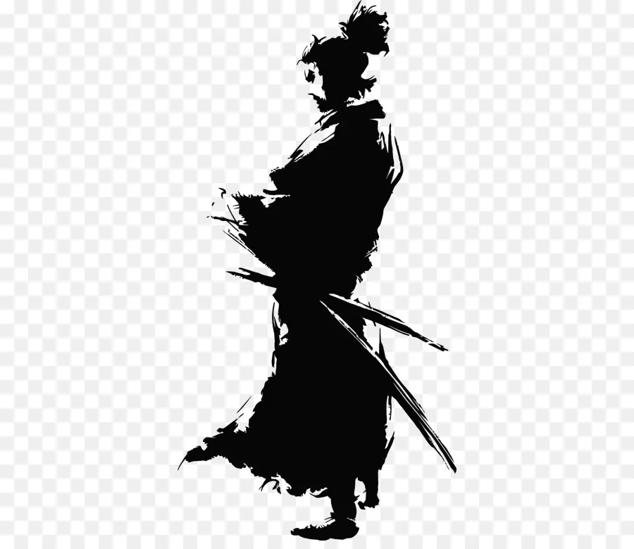 Siluet Samurai，Samurai PNG