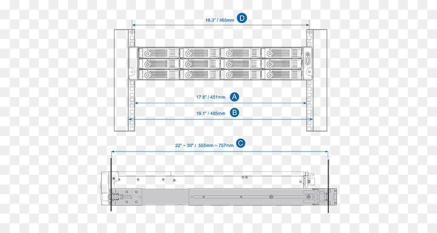 Qnap 2u Rail Kit Pemasangan Rel Railb02，Rak 19 Inch PNG