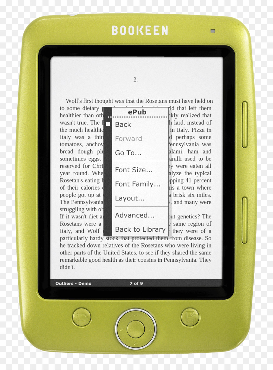 Perbandingan Ereaders，Cybook Opus PNG