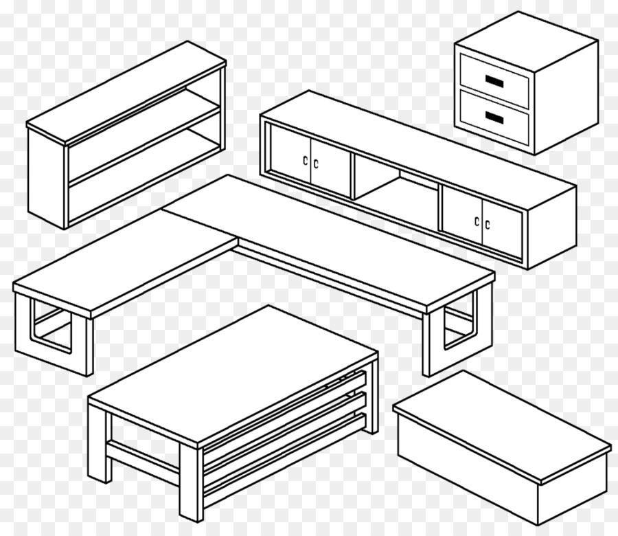 Set Furnitur，Meja PNG