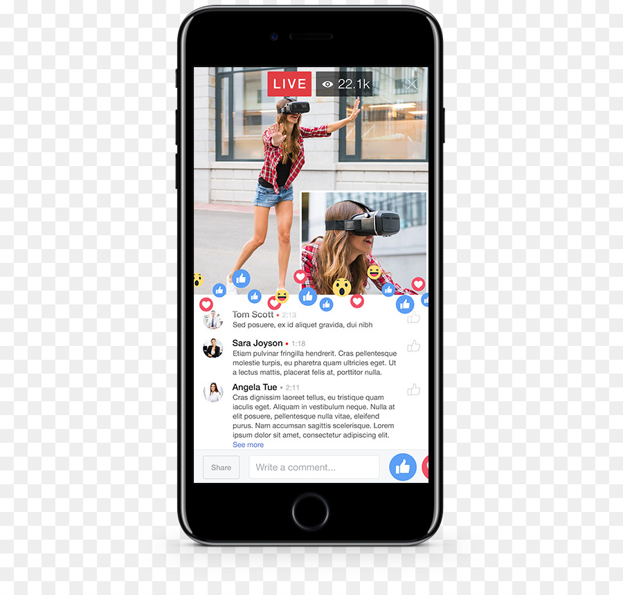 Smartphone，Facebook Live PNG