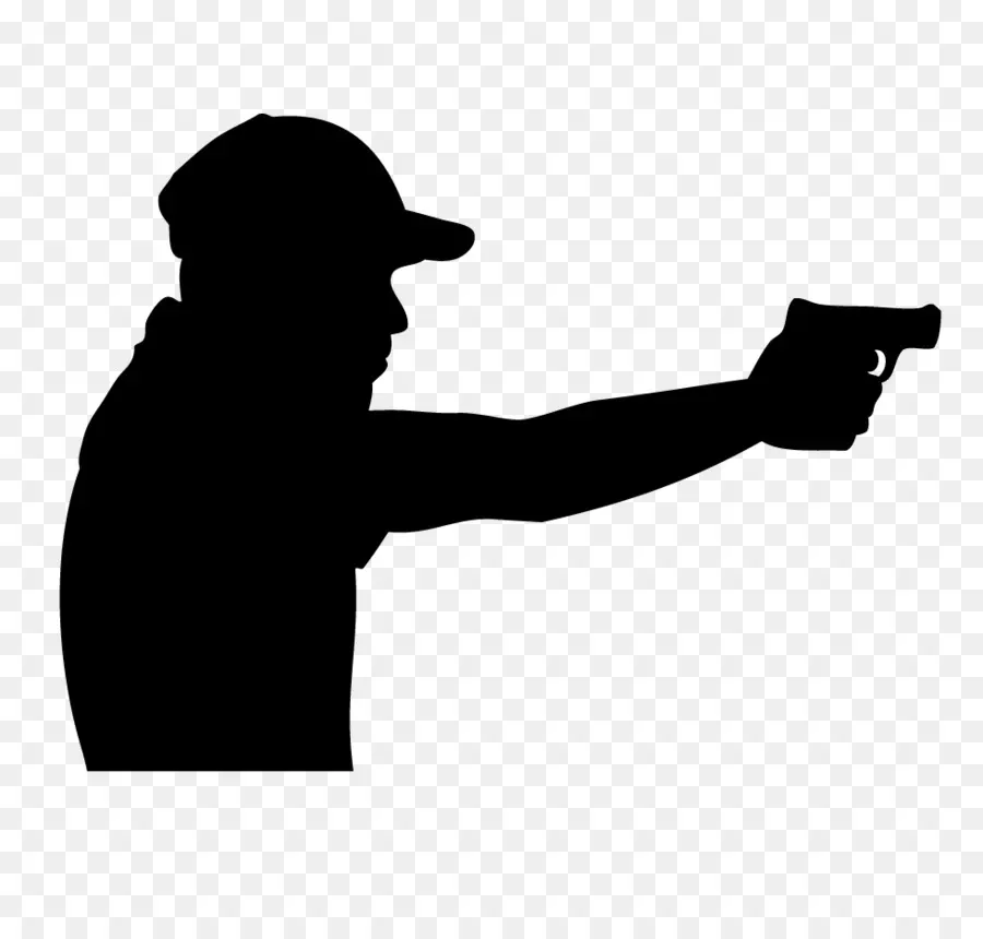 Siluet Dengan Pistol，Orang PNG