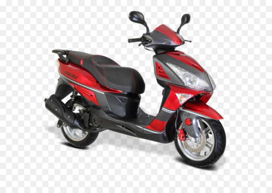 Sepeda Motor Merah Hitam，Skuter PNG