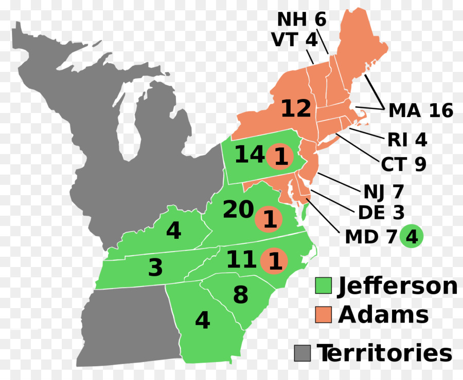 Amerika Serikat Pemilihan Presiden Tahun 1796，Amerika Serikat Pilpres 1800 PNG