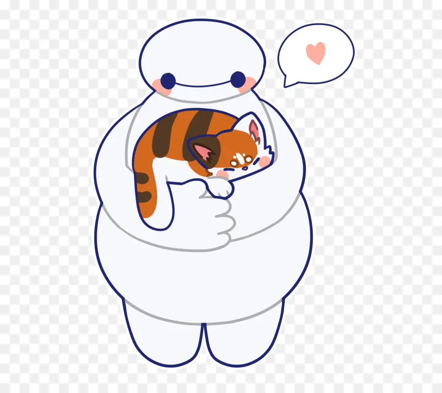 Baymax Memeluk Kucing，Robot PNG