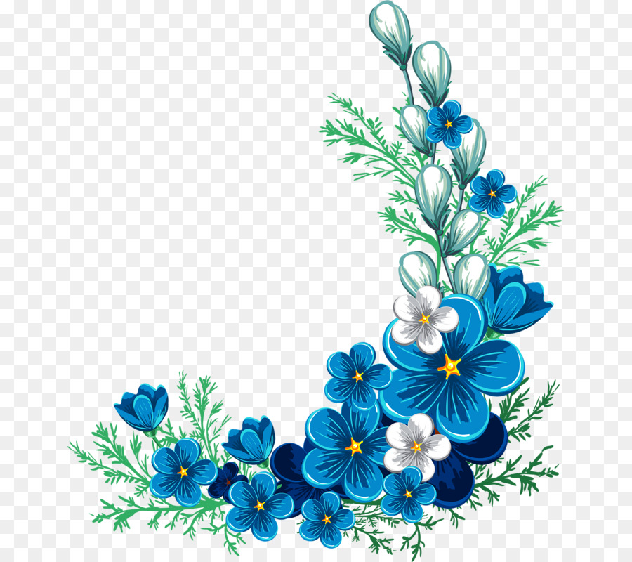 40 Koleski Terbaik Gambar Bingkai  Bunga  Warna Biru  
