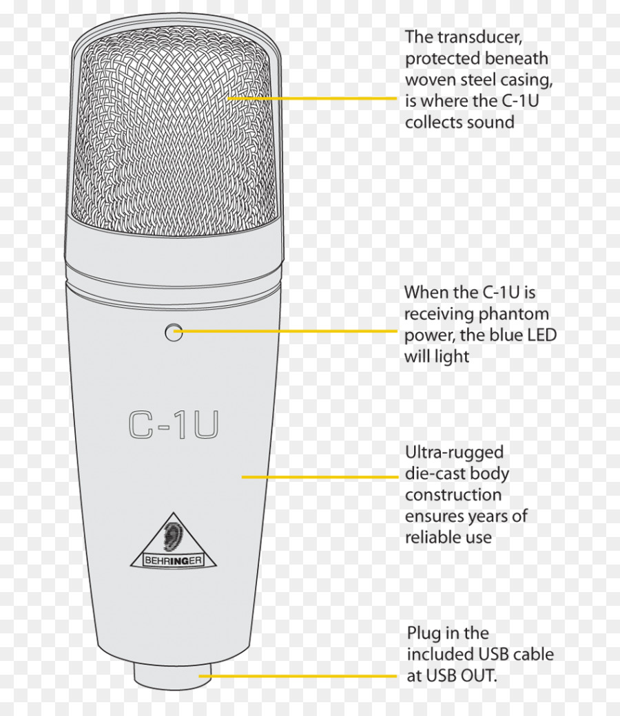 Mikrofon，Behringer C1u PNG