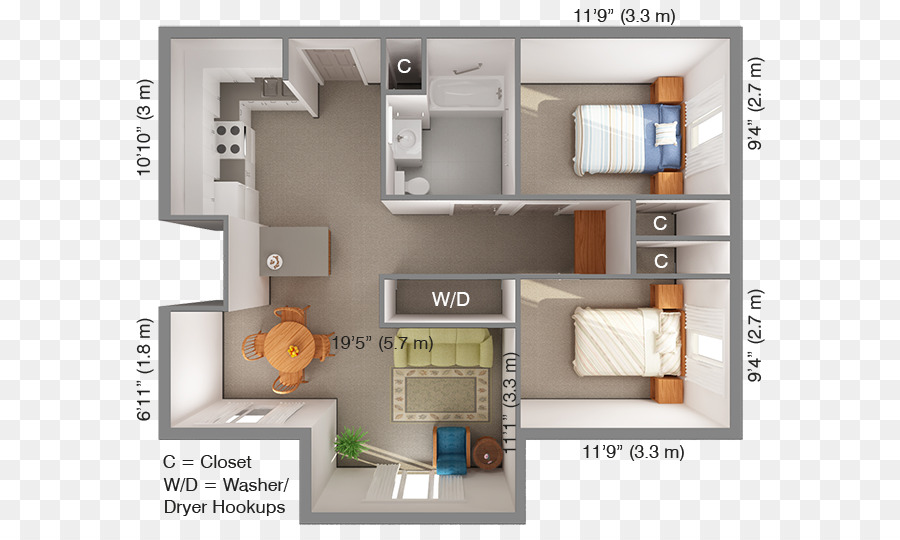 Tata Letak Apartemen，Denah Lantai PNG