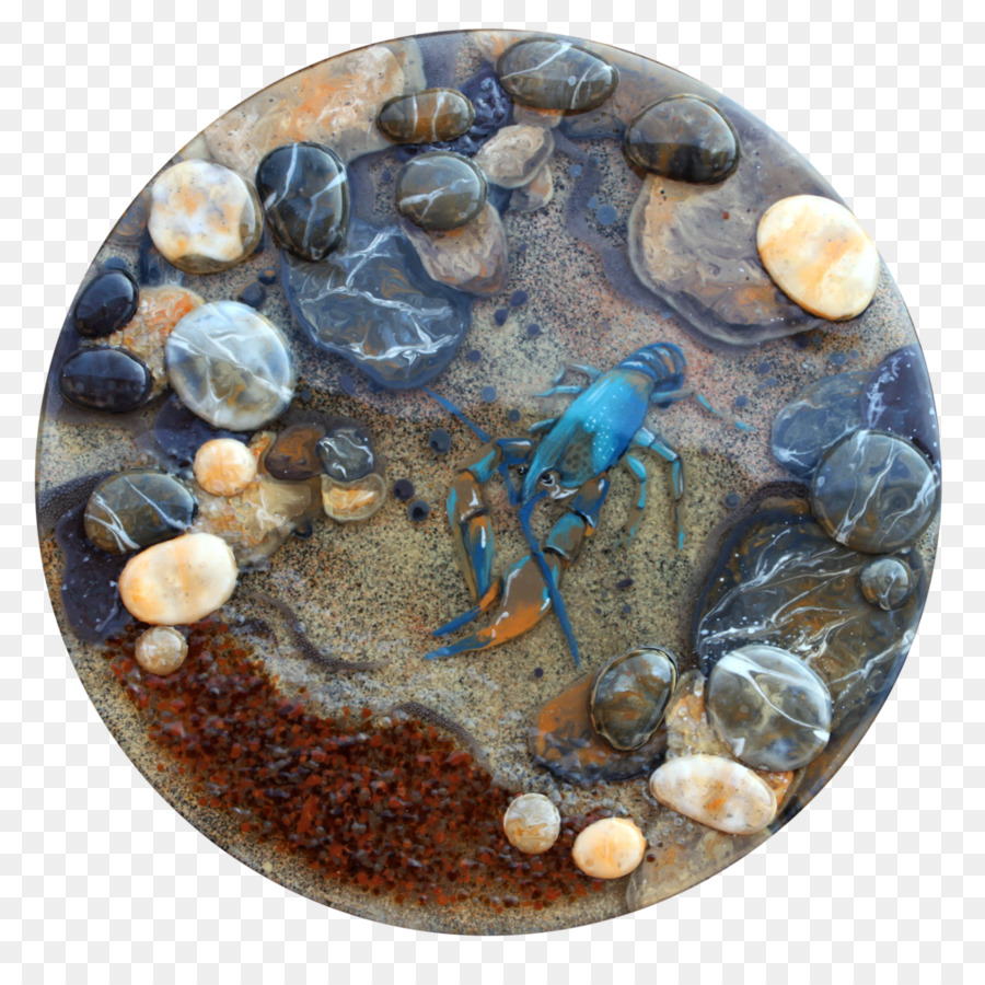 Seni Resin Dengan Lobster Biru，Damar PNG